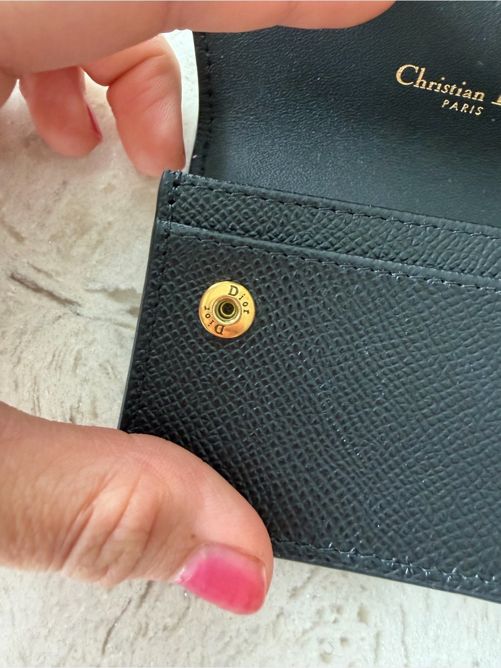 Dior Black Leather Card & Key Holder with Gold 'D' Accent - Picture 5 of 10